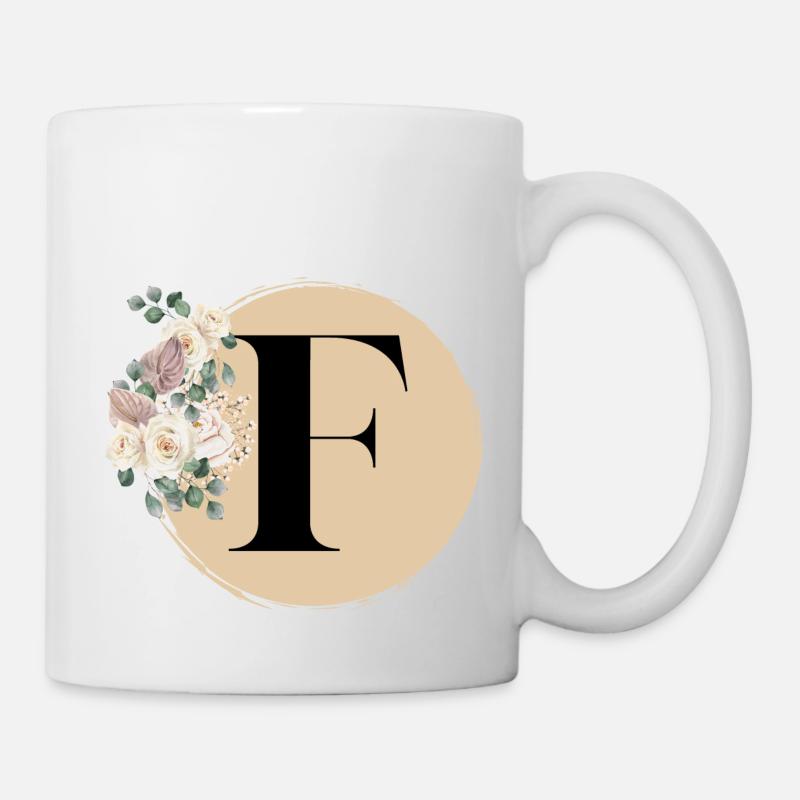 Buchstabe F - Tasse - Weiß