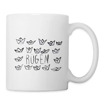 Papierschiffe mit Ankern Insel Rügen - Tasse - Weiß - Rechts