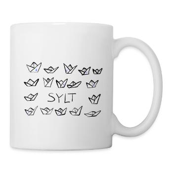 Papierschiffe mit Ankern Insel Sylt - Tasse - Weiß - Rechts