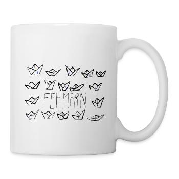 Papierschiffe mit Ankern Insel Fehmarn - Tasse - Weiß - Rechts