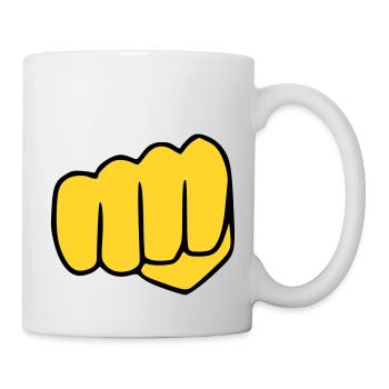 Emoji Fist Sketch Couleur - Mug blanc - blanc - Droite