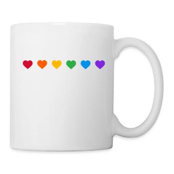 Rainbow Hearts LGBTQ Stolz - Tasse - Weiß - Rechts
