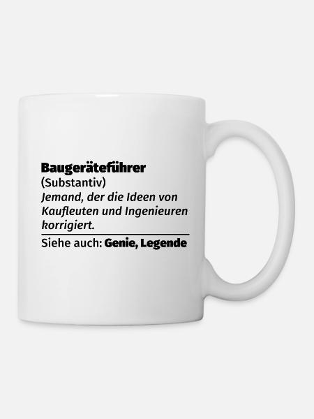 Baugeräteführer Definition - Tasse - Weiß