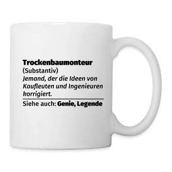 Trockenbaumonteur Definition - Tasse - Weiß - Rechts
