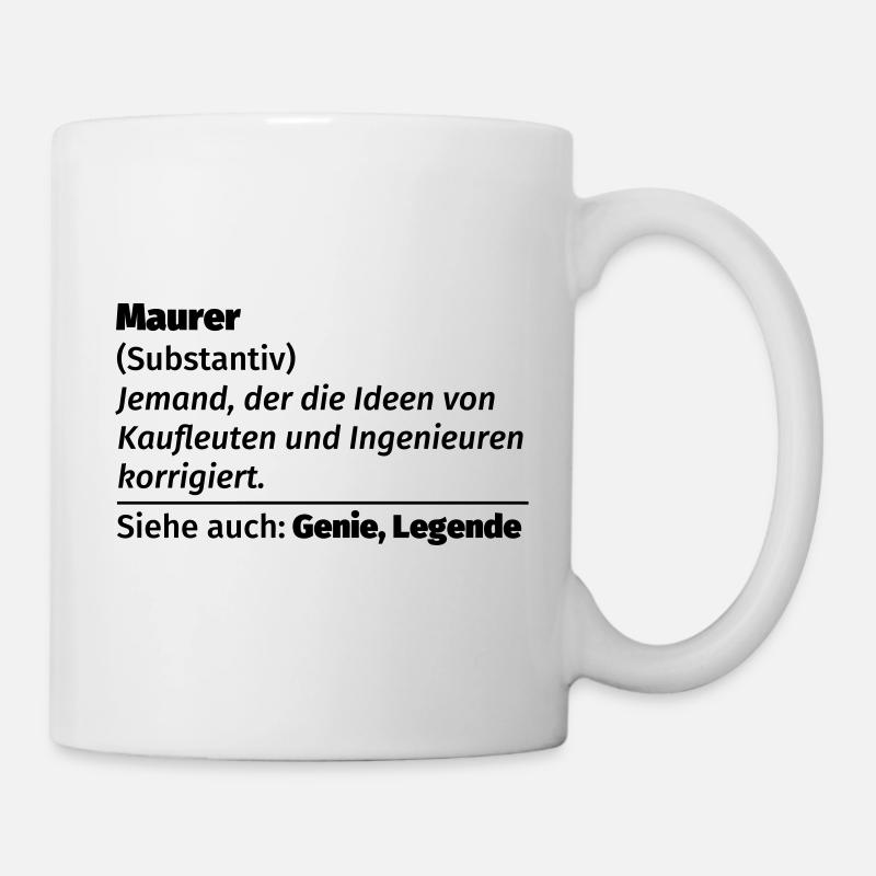 Maurer Definition - Tasse - Weiß