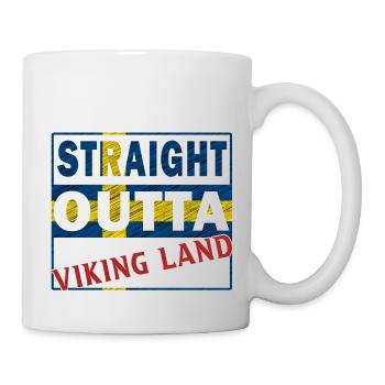 Straight outta Sweden Viking Land Gift Idea - Mug - white - Right