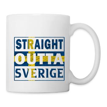 Straight outta Schweden Sverige Norden Geschenk - Tasse - Weiß - Rechts