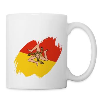 Drapeau de la Sicile Italie Palerme Trinacria Italia - Mug blanc - blanc - Droite