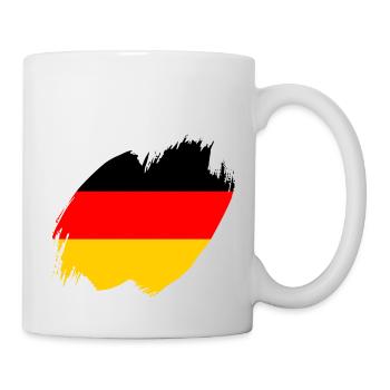 Deutschland Flagge Deutsche Fahne Used Look Heimat - Tasse - Weiß - Rechts