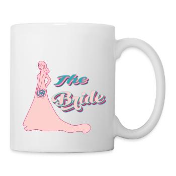 the bride retro pink typographie et silhouette - Mug blanc - blanc - Droite