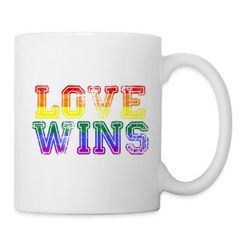 Love Wins LGBTQ Gay Pride Tolerance Rainbow - Mug - white - Right