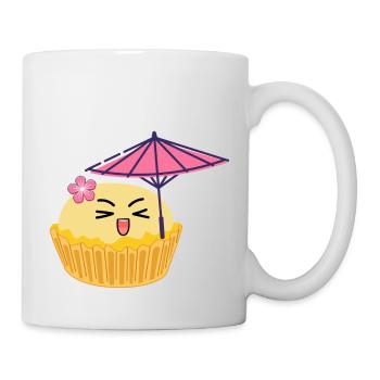 Süßer Kawaii Cupcake Japanische Süßigkeit Cartoon - Tasse - Weiß - Rechts