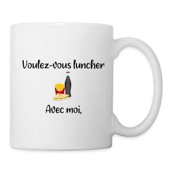 T-shirt Voulez-vous luncher - Mug blanc - blanc - Droite