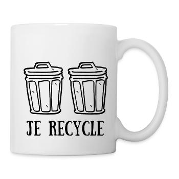JE RECYCLE - VIVE LES POUBELLES - Mug blanc - blanc - Droite