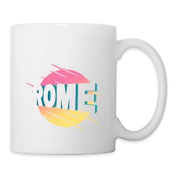 Rom Rome Italien Stadt Schrift Vintage Retro - Tasse - Weiß - Rechts