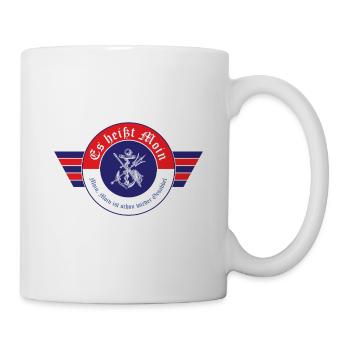 Es heißt Moin Lustiger Spruch Nordsee Ostsee - Tasse - Weiß - Rechts