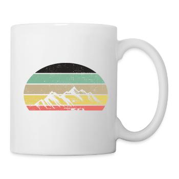 Montagnes Rétro Couleurs - Mug blanc - blanc - Droite