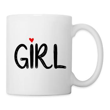 Fille Cœur Rouge - Mug blanc - blanc - Droite