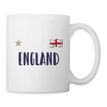 England Fußball Trikot Englische Flagge - Tasse - Weiß - Rechts