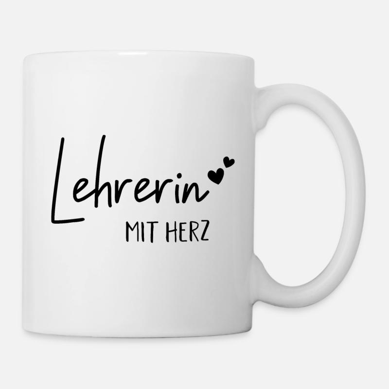 Lehrerin mit Herz- Geschenkidee für Lehrerin - Tasse - Weiß