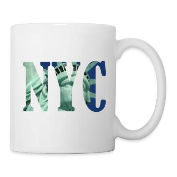 NYC Typography with Statue of Liberty - Mug - white - Right