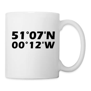 Coordonnées de Crawley - Mug blanc - blanc - Droite
