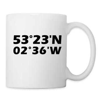 Warrington Koordinaten - Tasse - Weiß - Rechts