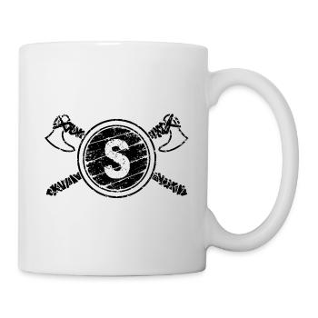 bouclier transparent noir - Mug blanc - blanc - Droite