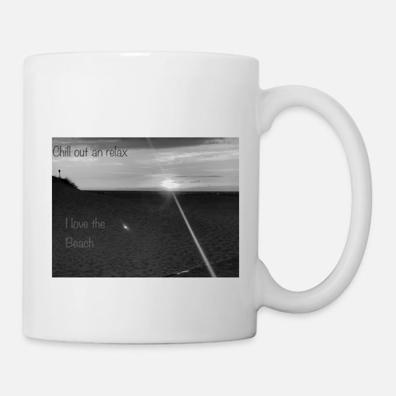 Beach Black and White - Tasse - Weiß