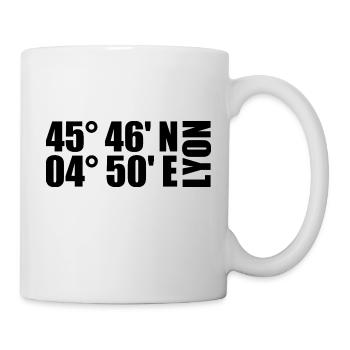 Lyon Koordinaten - Tasse - Weiß - Rechts