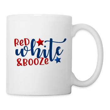 red white booze 4th of july america - Mug - white - Right
