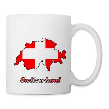 Schweiz mit Schriftzug "Switzerland" - Tasse - Weiß - Rechts