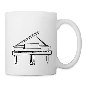 Klavier Piano Pianist Flügel Musikinstrument - Tasse - Weiß - Rechts