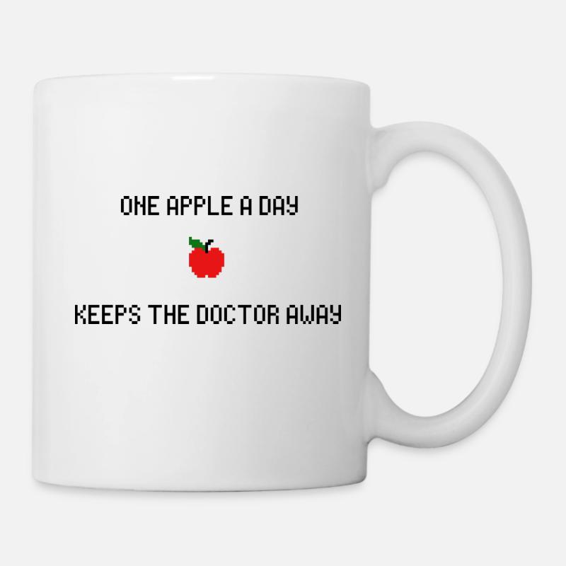 One Apple A Day 8-Bit - Tasse - Weiß