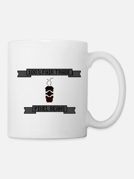 8-Bit Retro Coffee - Tasse - Weiß