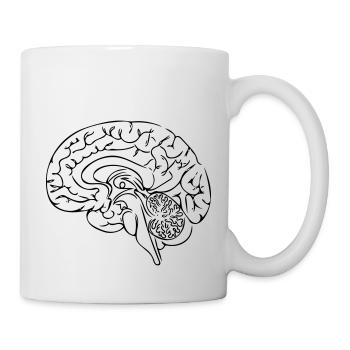 Brain Line Art - Minimalist - Mug - white - Right