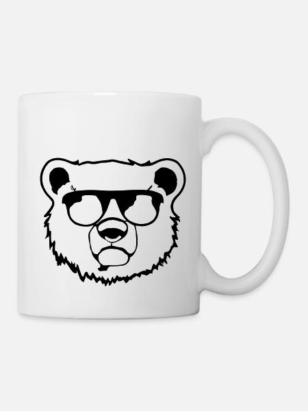 Eisbär mit Sonnenbrille Lustig Geschenkidee - Tasse - Weiß