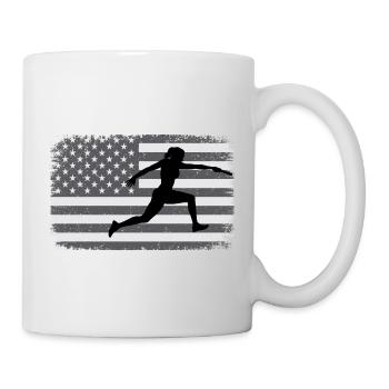 American Flag Relay race athlete track and field - Mug - white - Right