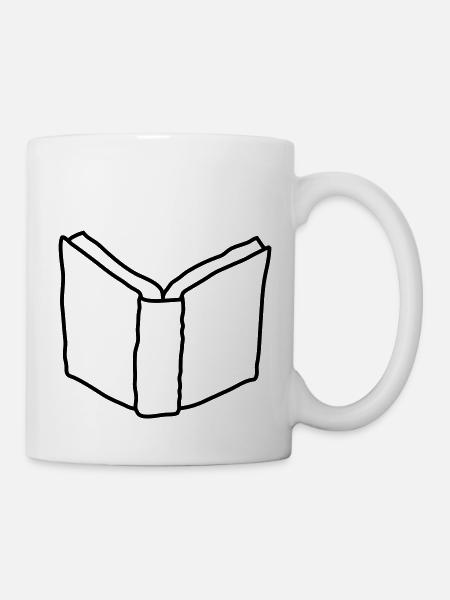 Comic offenes Roman Buch - Tasse - Weiß