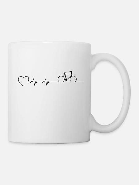 Fahrrad Herzschlag - Tasse - Weiß