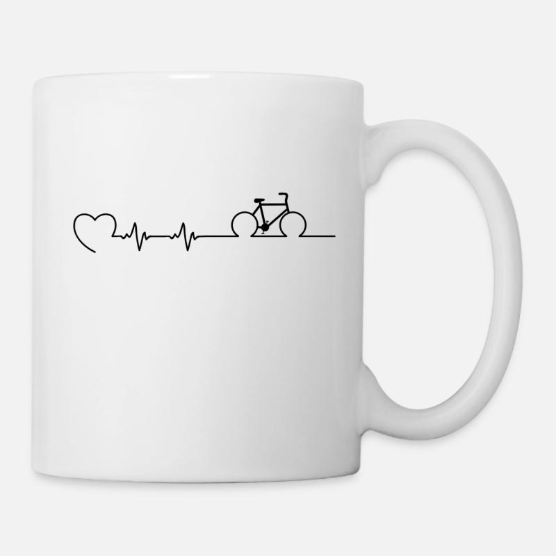 Fahrrad Herzschlag - Tasse - Weiß