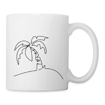 Palmen Insel Oneline - Tasse - Weiß - Rechts