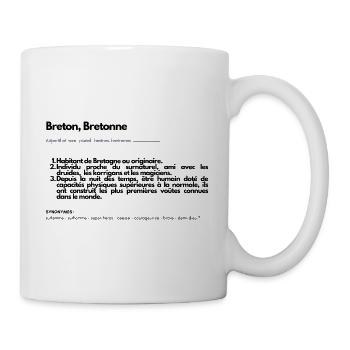 Définition breton - bretonne - Mug blanc - blanc - Droite