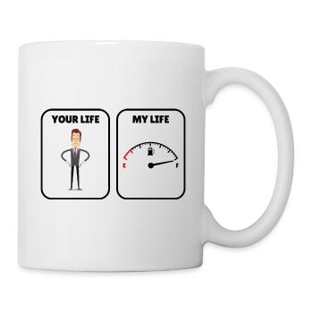 Funny saying gasoline price inflation - Mug - white - Right