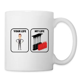 Lustige Sprüche Gaspreise Humor Fun Heizkosten - Tasse - Weiß - Rechts