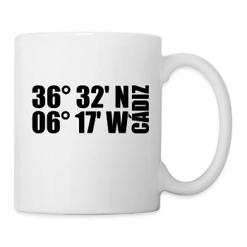 Cádiz Koordinaten - Tasse - Weiß - Rechts