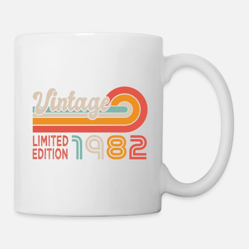 anniversaire 40 ans vintage 1982 rétro - Mug blanc - blanc