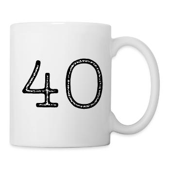 40 - Numéro - Anniversaire - Mug blanc - blanc - Droite