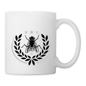 Lorbeerkranz Stubenfliege kleine Hausfliege - Tasse - Weiß - Rechts