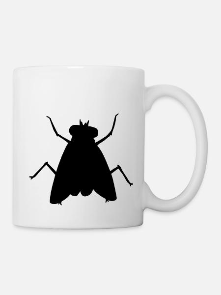 Silhouette Small House Fly Insect - Mug - white